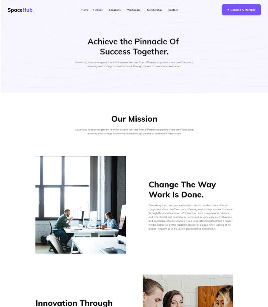 Space Hub About Page thumbnail